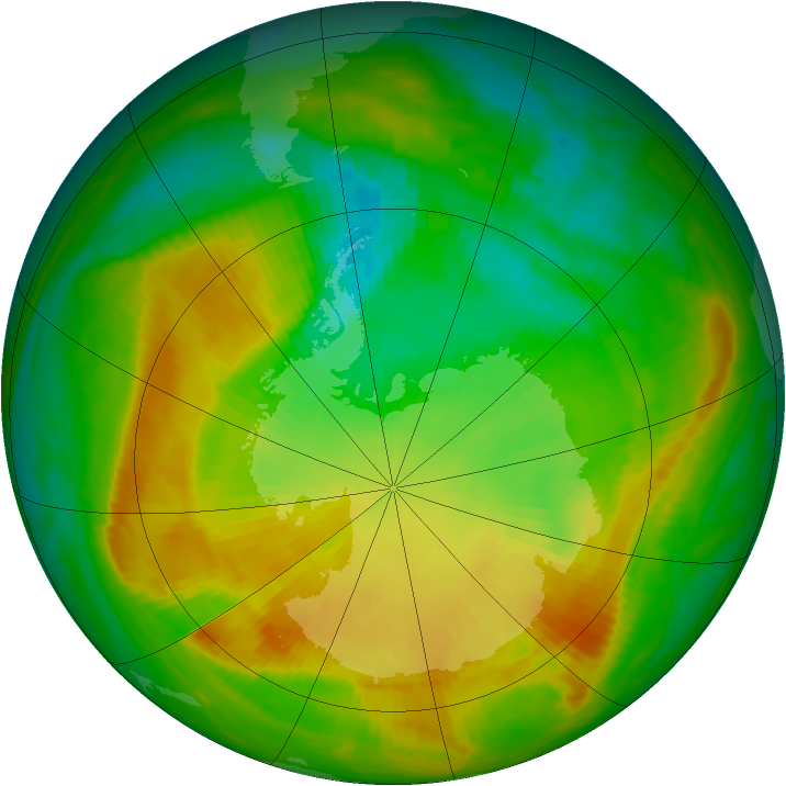 Antarctic ozone map for 22 November 1981